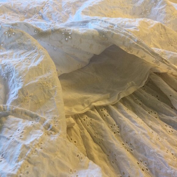 Old Navy Strapless Maxi Dress Large White Eyelet Tiered Beachy Cottagecore - Picture 5 of 12